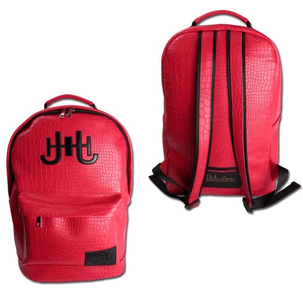 J.Hinton Collections Men's J.H Croc Embossed Leather Backpack