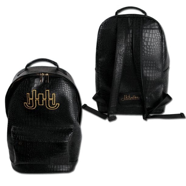 J.Hinton Collections Men's J.H Croc Embossed Leather Backpack
