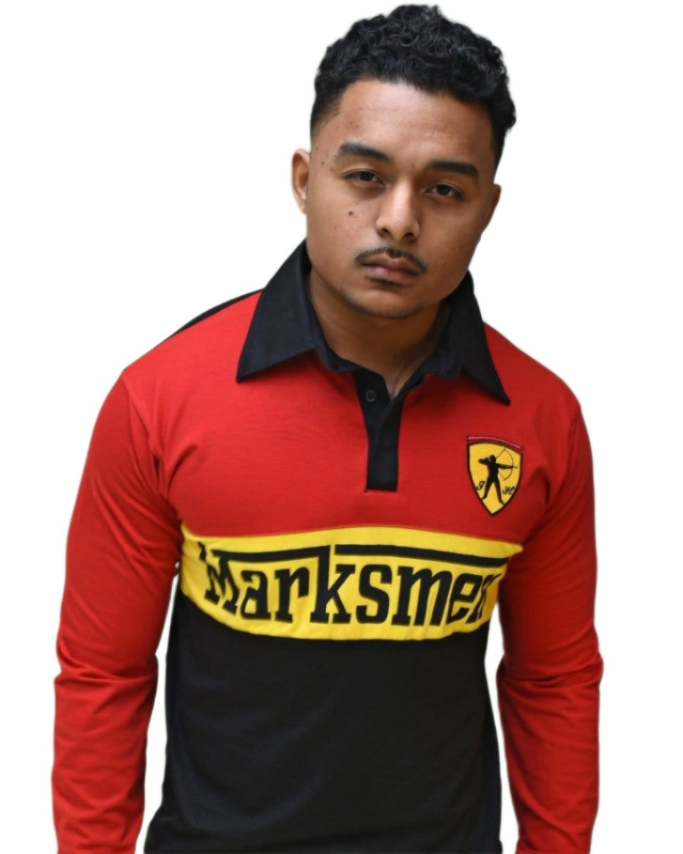 J.Hinton Collections Men's Marksmen- Rugby Full-sleeve Polo