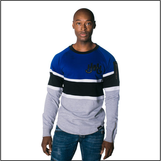 J.Hinton Collections Apparel & Accessories The Skyline- Royal Striped Sweatshirt