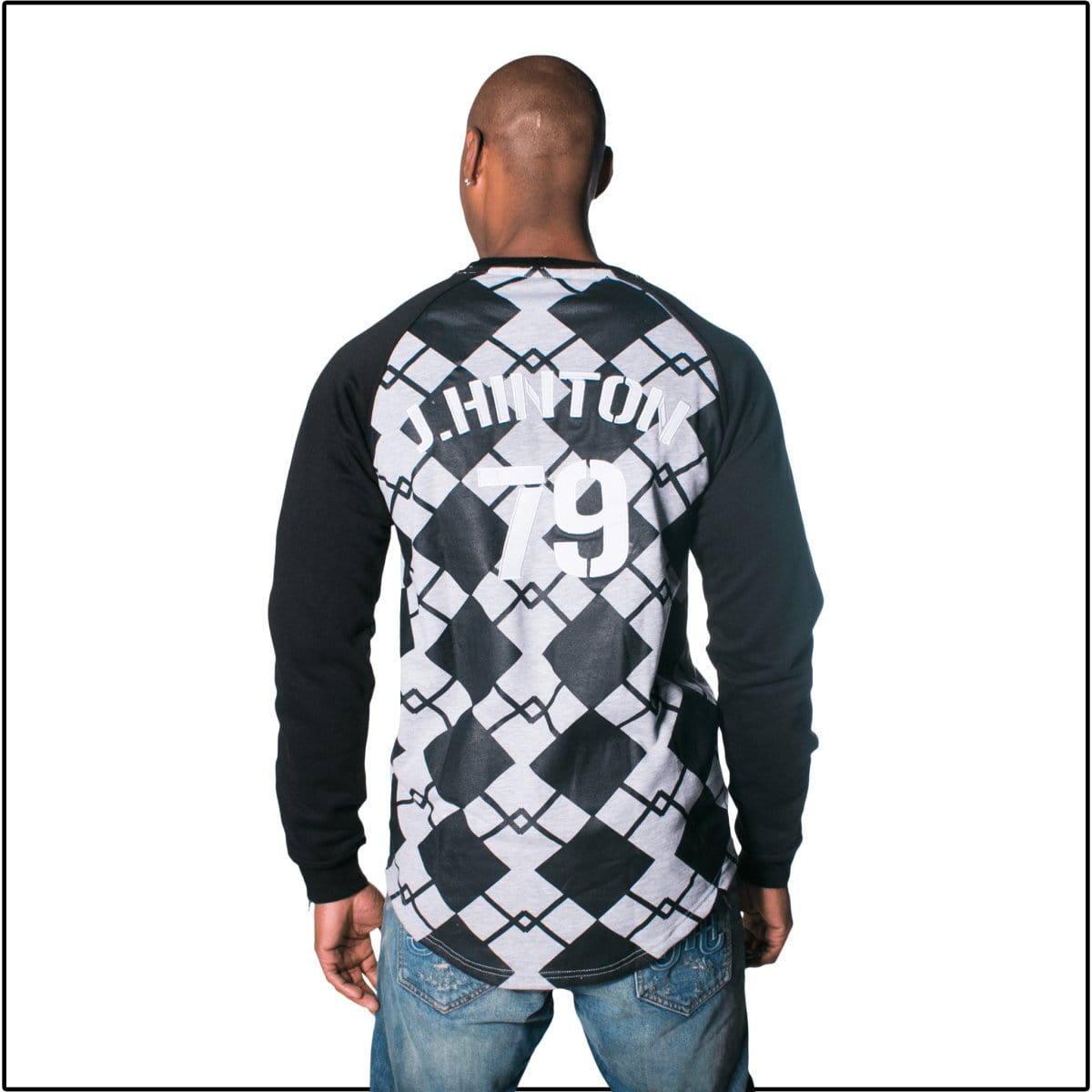 J.Hinton Collections JH Diamond Print Sweatshirt Gray