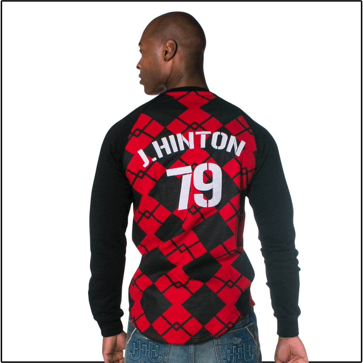 J.Hinton Collections JH Diamond Printed Sweatshirt Red