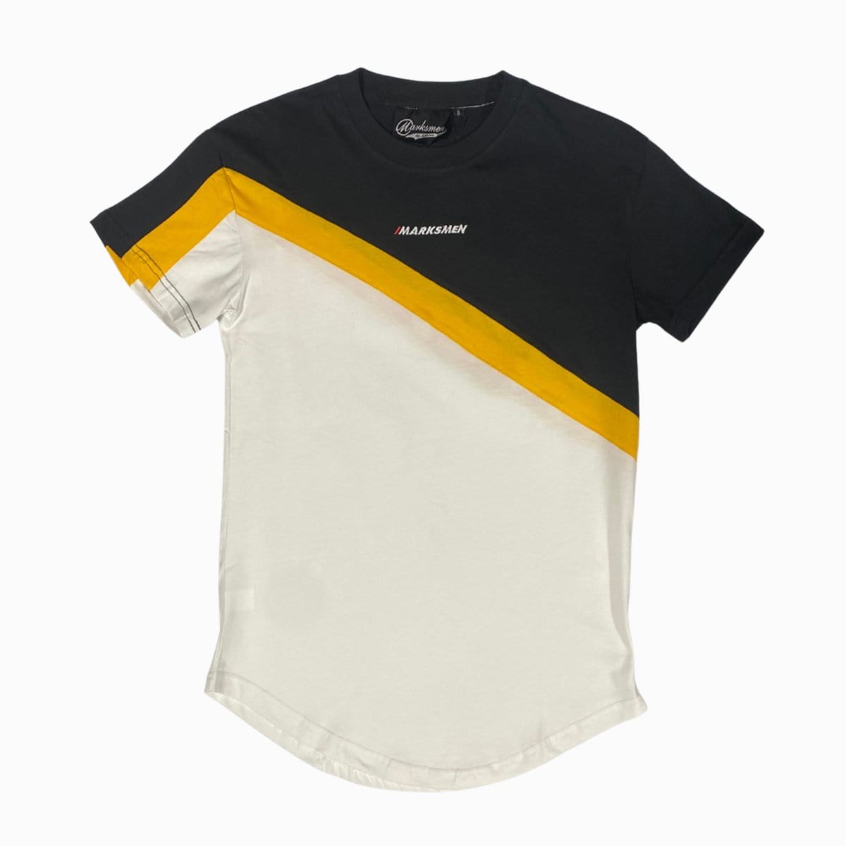 J.Hinton Collections Men's Marksmen - Sporty Striped T-shirt (Yellow, White & Black)
