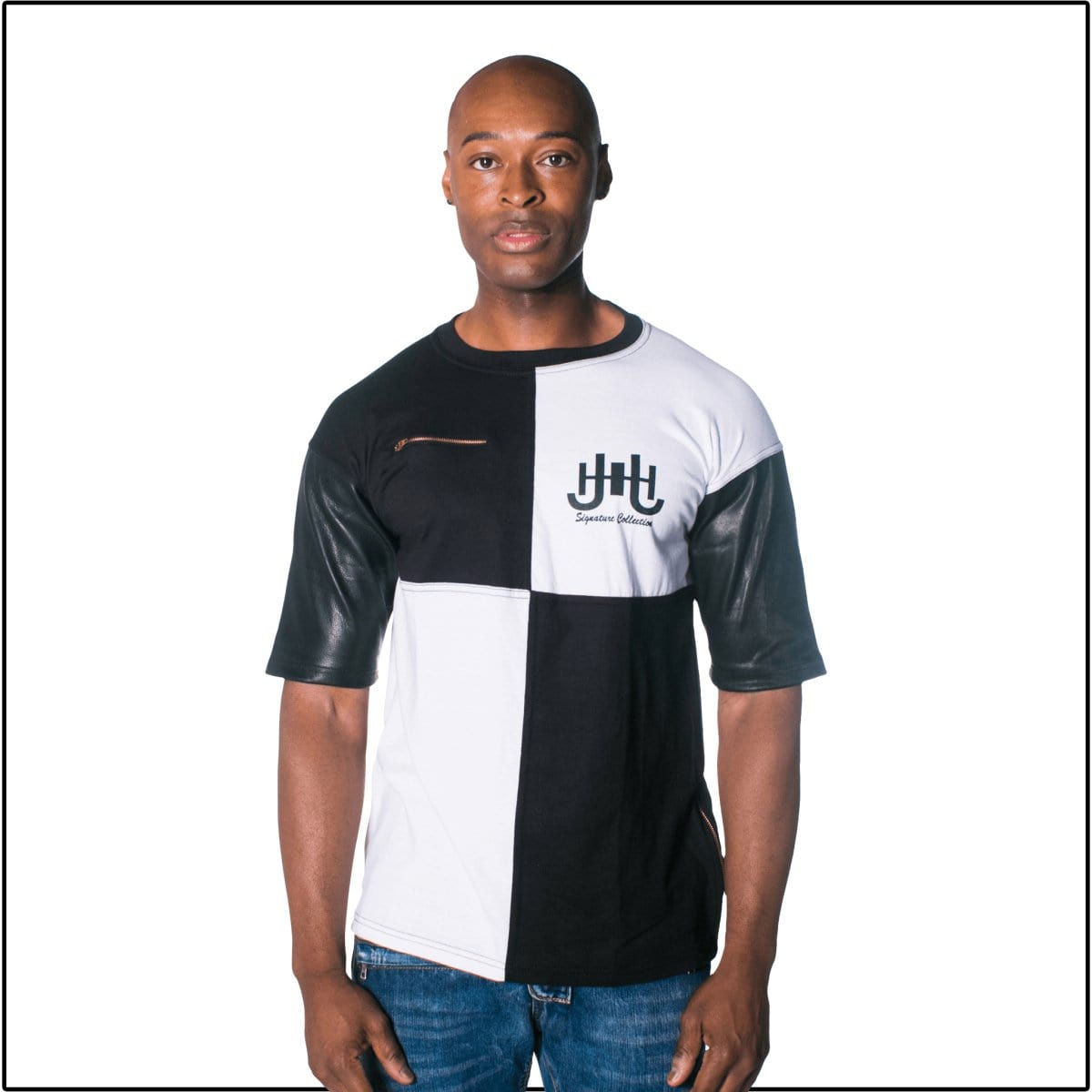 J.Hinton Collections Men's Signature Zipper Designer Tshirt
